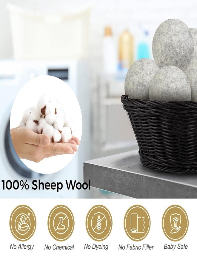 LINXIU Wool Dryer Balls 6 Pack Reusable Laundry Drying Ball New Zealand Natural Fabric Softener Reduce Clothing Static and Wrinkles - Image 3