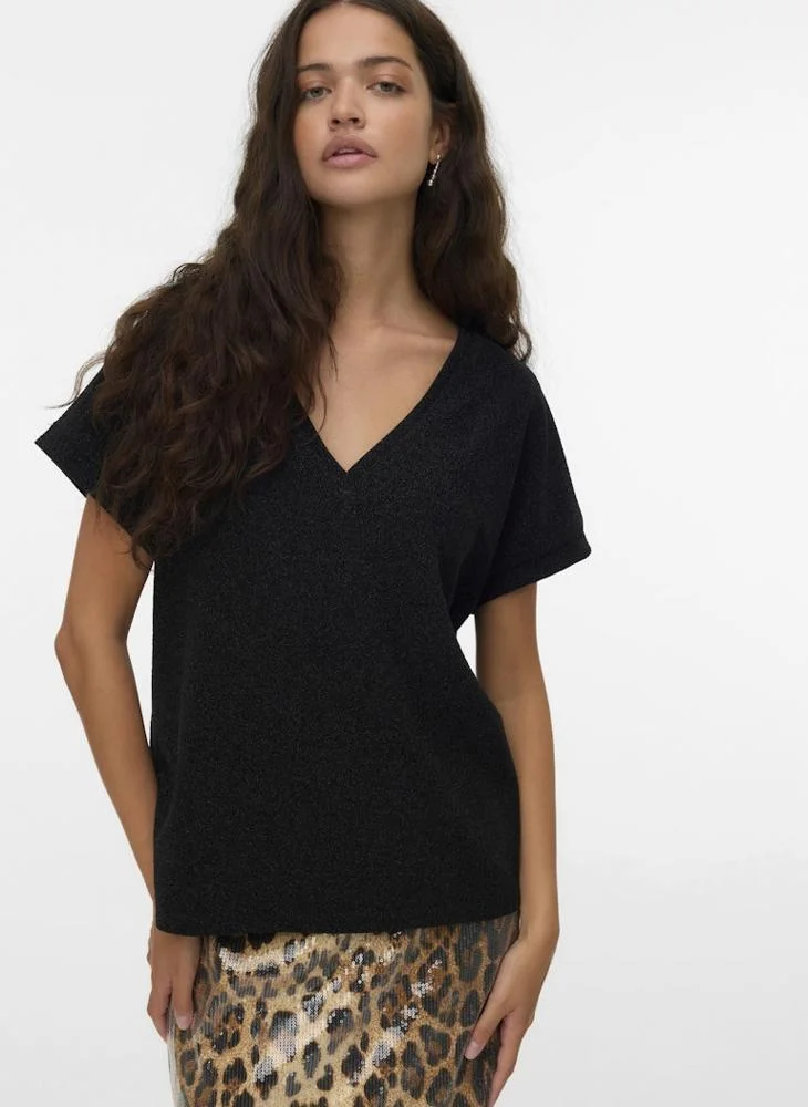 Vmhoxanne V-Neck Short Sleeve Top