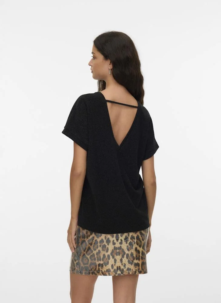 VERO MODA Vmhoxanne V-Neck Short Sleeve Top