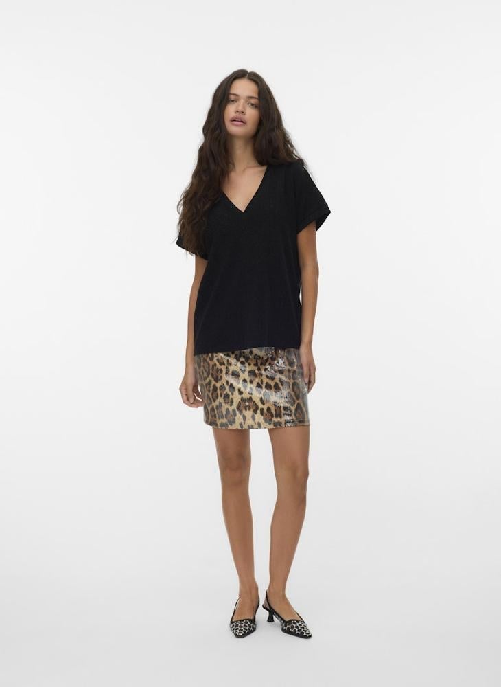 فيرو مودا بلوزة برقبة على شكل حرف  وأكمام قصيرة - Image 4