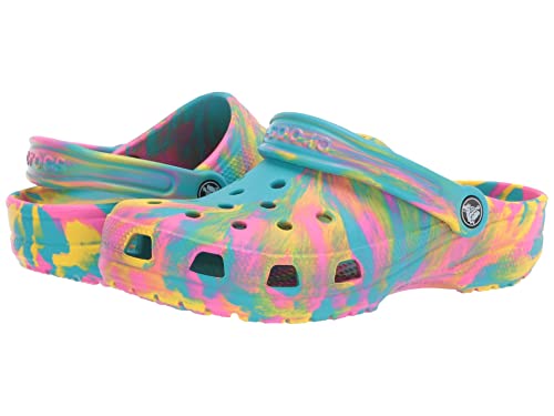 Crocs Classic Marbled Tie-Dye Clog (Little Kid/Big Kid) Digital Aqua/Multi 3 Little Kid M - Image 2