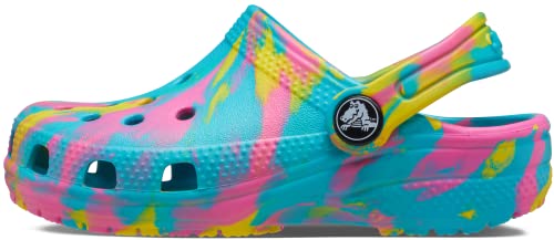 Crocs Classic Marbled Tie-Dye Clog (Little Kid/Big Kid) Digital Aqua/Multi 3 Little Kid M - Image 3