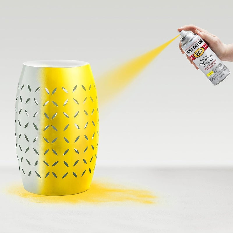 Rust-Oleum 365144 Stops Rust Spray Paint, 12 Oz, Satin Citrus Yellow - Image 4