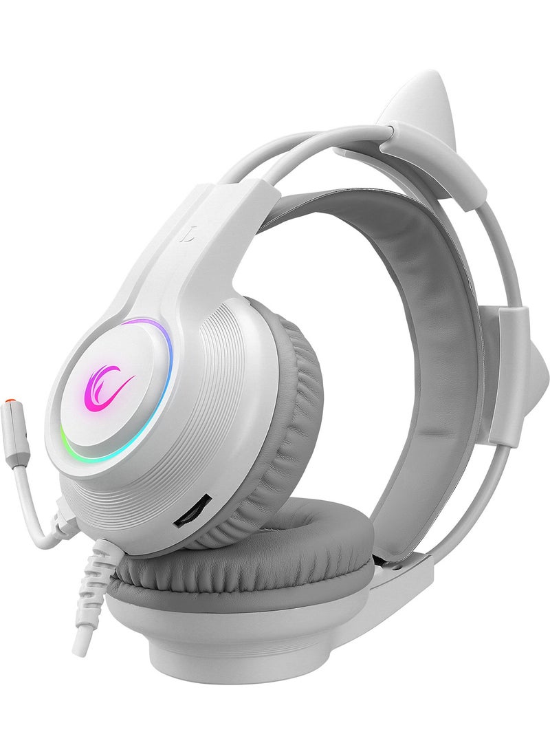 RM-K91 X-Catty White USB 7.1 Version RGB Gaming Headset with Microphone - pzsku/ZCB9E0B9FA5C367810EA6Z/45/_/1740644706/5e0626eb-a476-4304-84f5-53596084ec90