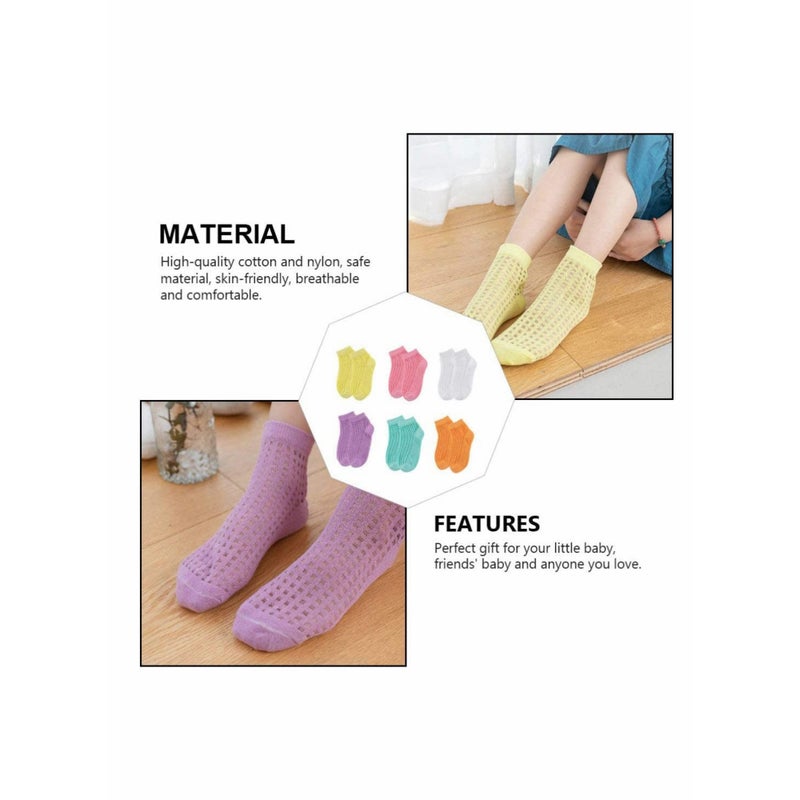 Barakah 6 Pairs Socks Summer Baby Socks Kid Socks Children with Non Skid Soles Comfortable Cotton Sock for Kids Baby Boys Girls - Image 3