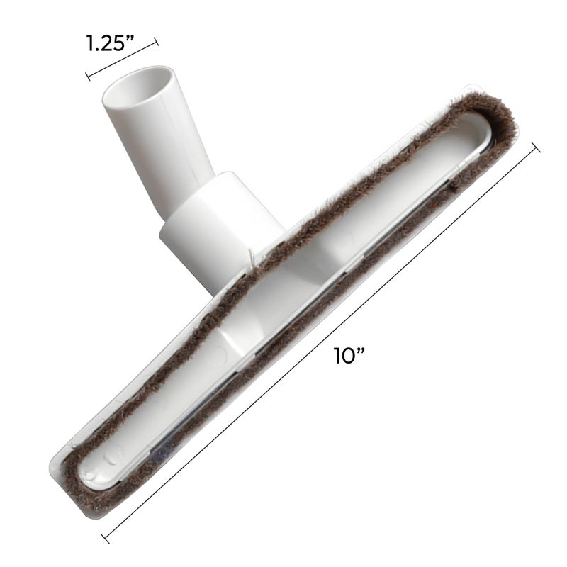 Selgo Hardwood Universal Vacuum Cleaner Floor Brush 1 Â¼ inch (1.25'') (32mm) Inner Diameter with Horse Hair Soft Bristles 10â€ Wide (White - Plastic) - Image 2
