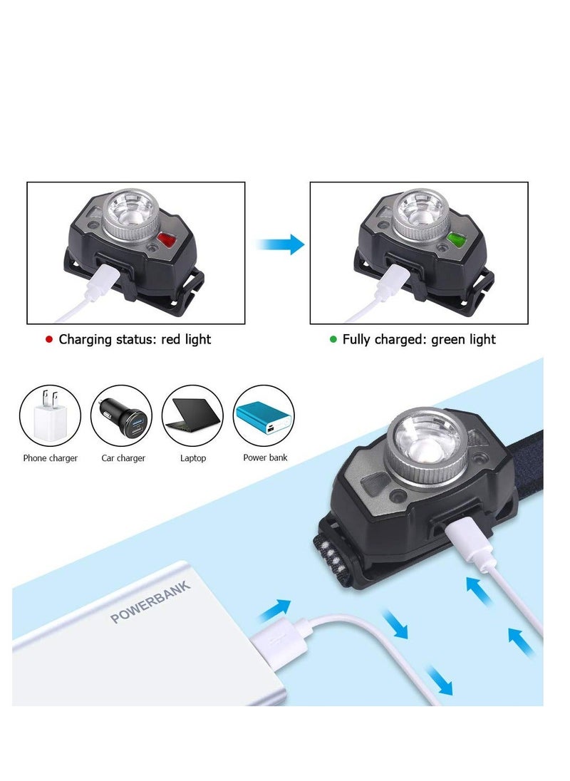 Generic LED Head Torch, Ultralight COB Headlamp with 8 Modes, IPX5 Waterproof Motion Sensor Headlight for Camping, Cycling, Climbing, Hiking, Fishing, Night Reading, Running  - Image 4