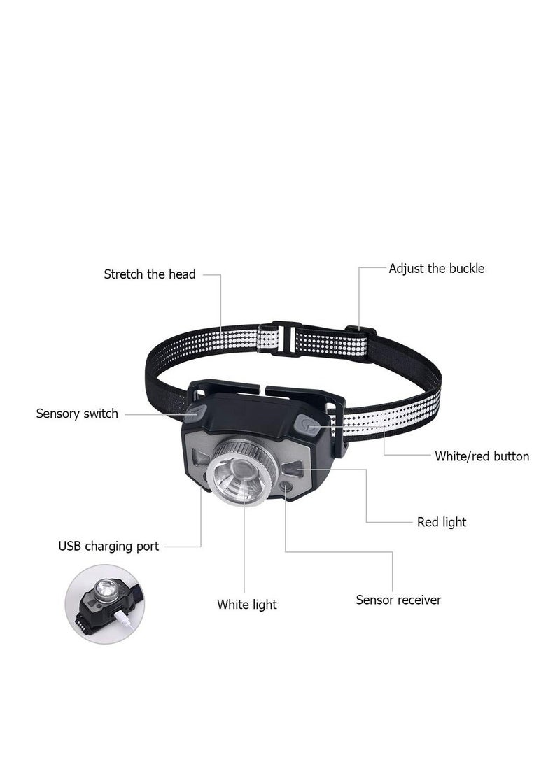 Generic LED Head Torch, Ultralight COB Headlamp with 8 Modes, IPX5 Waterproof Motion Sensor Headlight for Camping, Cycling, Climbing, Hiking, Fishing, Night Reading, Running  - Image 5