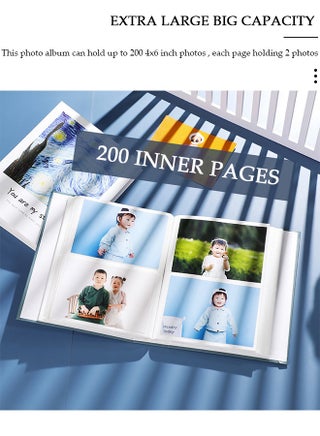 200 Pockets Stamping Photo Album for 6 Inches Photos Portable Photo Album for Family Wedding Boys Girls - view 4