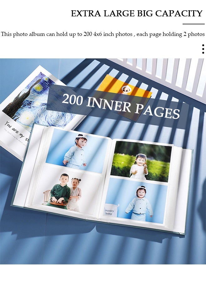 DUNISO 200 Pockets Stamping Photo Album for 6 Inches Photos Portable Photo Album for Family Wedding Boys Girls - Image 4