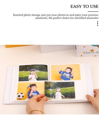 200 Pockets Stamping Photo Album for 6 Inches Photos Portable Photo Album for Family Wedding Boys Girls - view 2
