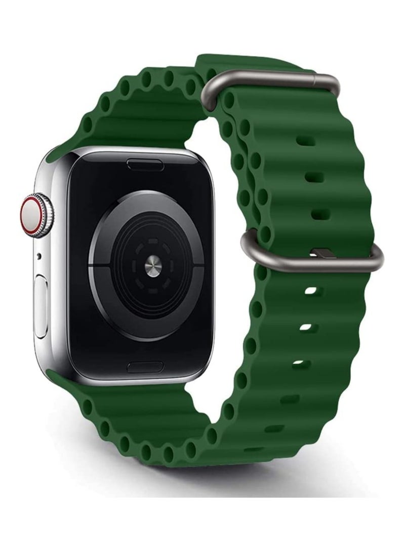 Ocean Band For Apple Watch Ultra 49mm 45mm 44mm 42mm Waterproof Soft Silicone Sport Wristbands Replacement Strap iWatch Ultra SE 8 7 6 5 4 3 2 1 