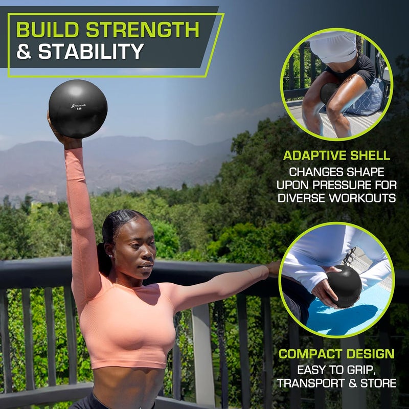 ProSourceFit Weighted Toning Exercise Balls for Pilates, Yoga, Strength Training and Physical Therapy, 2 lb to 8 lb, Color Coded - Image 4