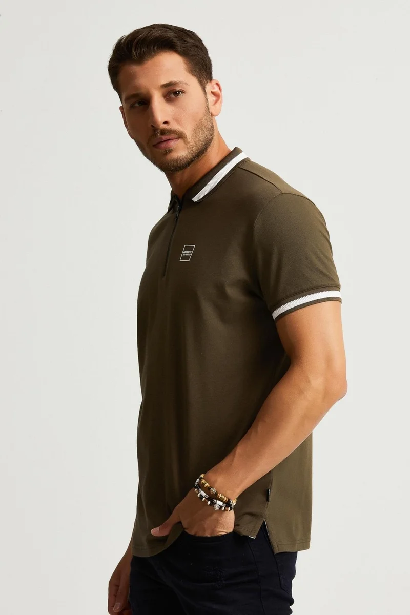 Alexander Gardi Zipper Detail Polo Neck T-Shirt (Barakm)