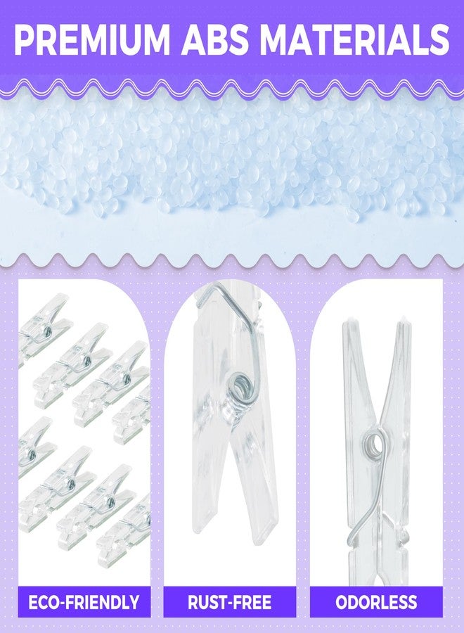 Peoin 100PCS Baby Shower Clothespins Games Girl Plastic Clothes Pin with Waterproof Bag Mini Clear Pin Bulk 1.37 inch for Party Decorations, DIY Crafts - Image 3