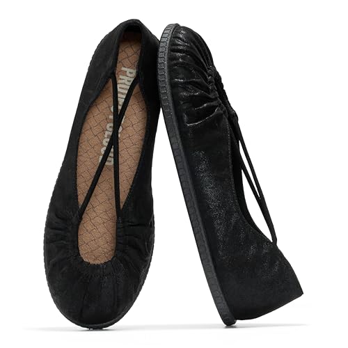 Project Cloud Ballet Flats for Women Comfortable Womens Shoes with Memory Foam Insole & MicroSuede Upper - Mary Jane Shoes Women Footwear - Lightweight Ballerina Womens Flats (Cheers, METALBLACK,11M) - Image 5