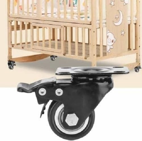 Bosney Moving Castor Wheel 2 Single Wheel Puff Castor Wheel Inside Bearing for Center Table Furniture200 kg Load CapacityA80 Wheel Material PU Black - Image 3