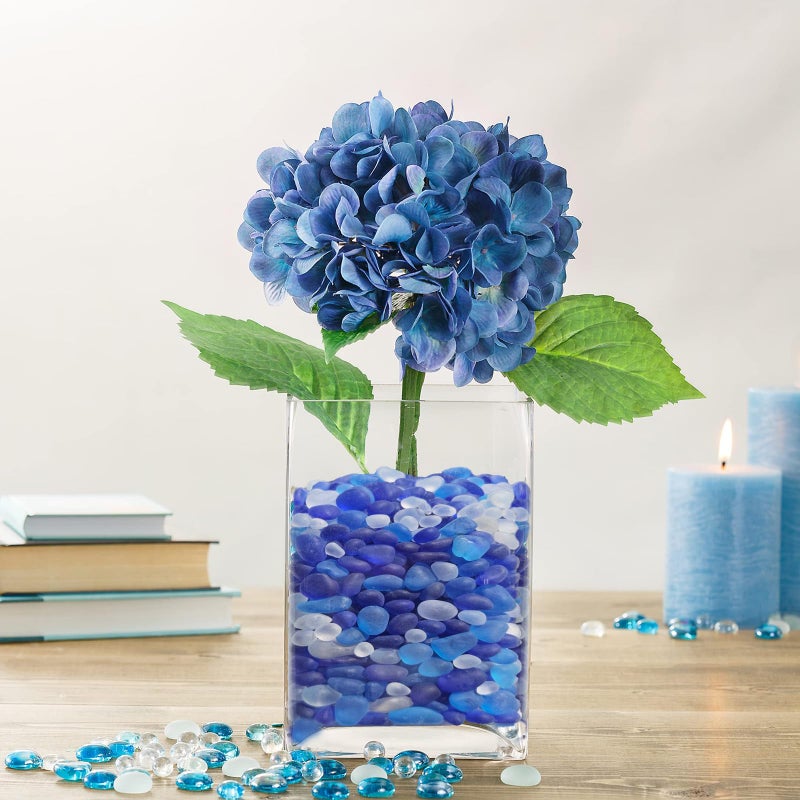 QYGL Sea Glass Stones - 2.9LB/46.4oz Blue Mixed Frosted Glass Pebbles Gemstones - Perfect for Aquarium Rocks, Fish Tank Gravel, Vase Fillers, Seaglass DIY Crafts, and Home Decor - Image 5