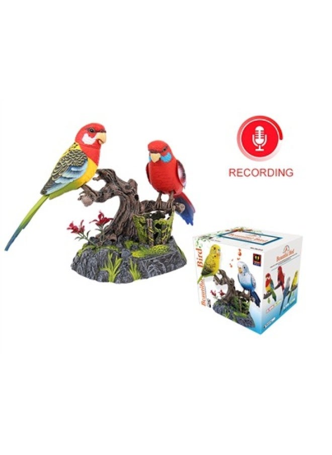 Shake The Sound Of The Same 513 Simulation Voice Control Double Cockerel Can Talk Recording Bird Fake Tree Ornaments Toy Generation Hair-Color:A Pair Of Fake Trees To Learn To Speak And Record - Hl513efr-Specifications:Only Toys Are Sent [you Need To Bring Your Own Batteries]  - Image 1
