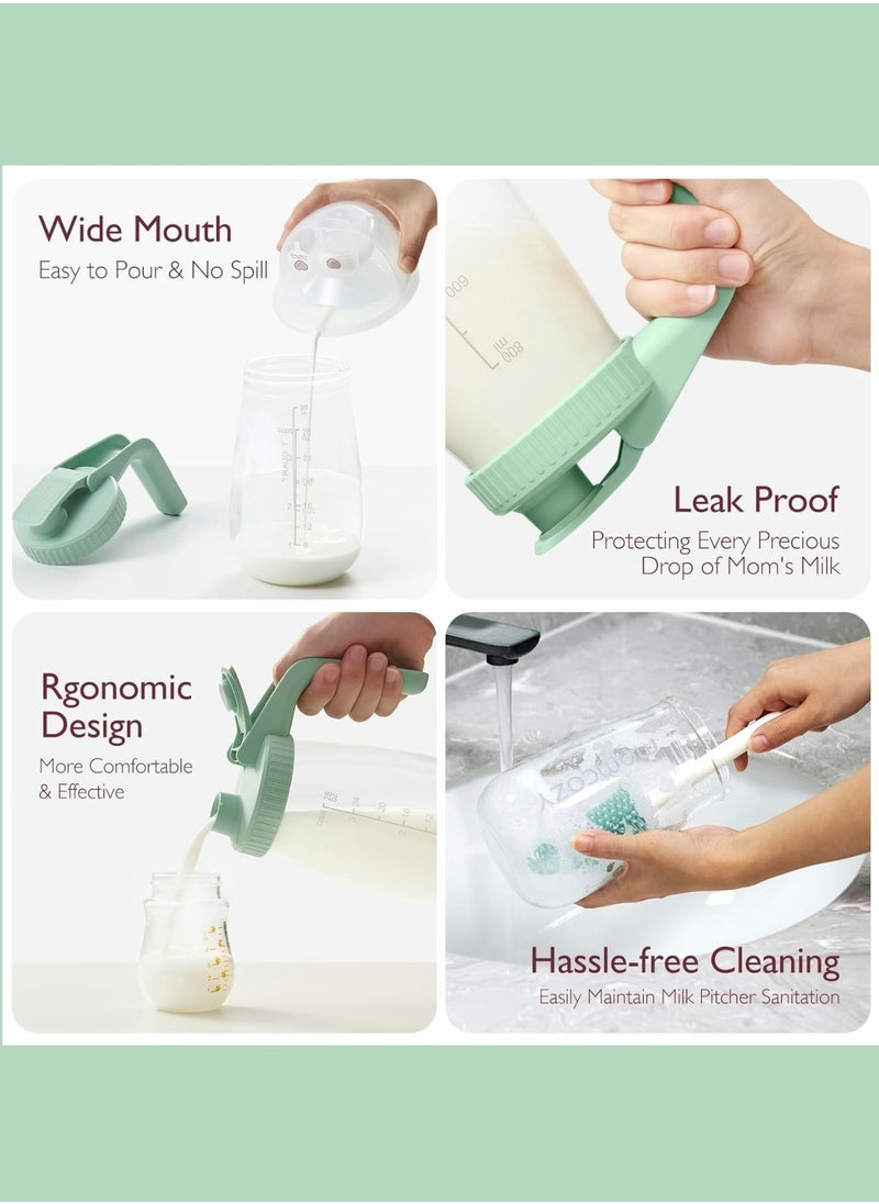 Momcozy - Breast Milk Pitcher, Resistant to Heat and Cold Abrupt Temp Swings, No Leak Breast Milk Fridge Storage Container With Wide Mouth, Fast Baby Formula Maker, Breastfeeding Essentials - Image 1