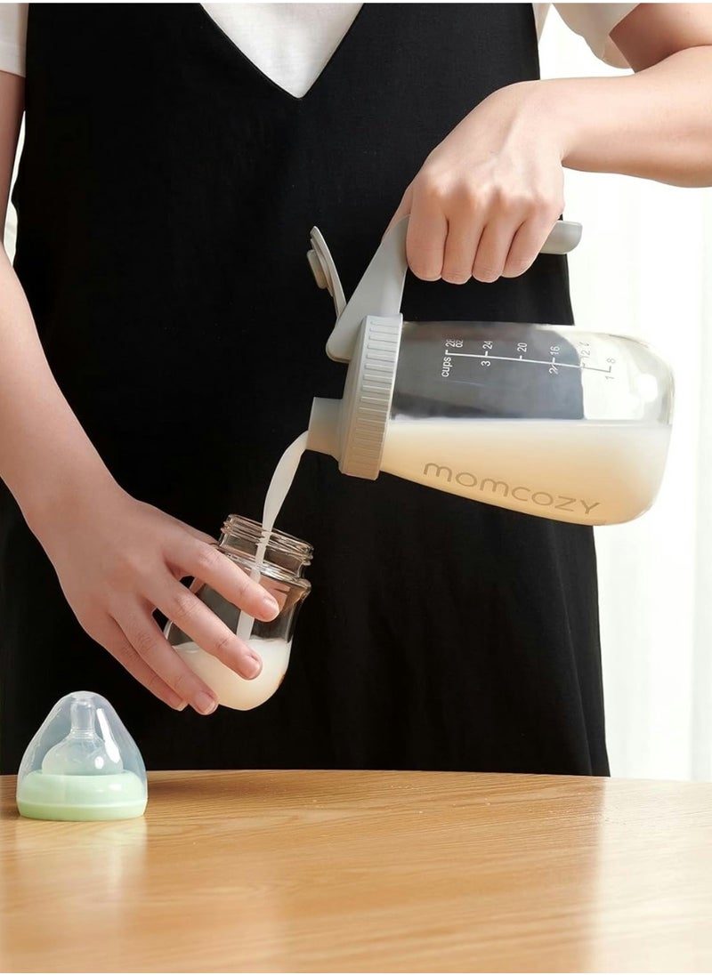 Momcozy - Breast Milk Pitcher, Resistant to Heat and Cold Abrupt Temp Swings, No Leak Breast Milk Fridge Storage Container With Wide Mouth, Fast Baby Formula Maker, Breastfeeding Essentials - Image 1