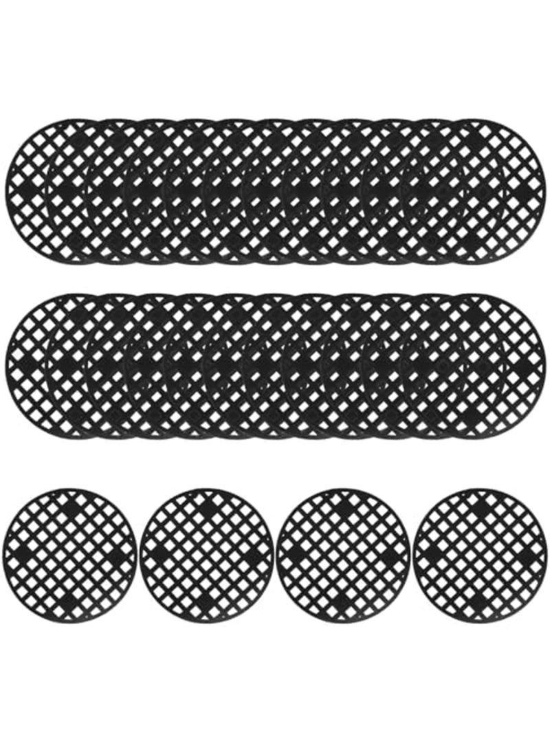 Barakah 100 قطعة غطاء ثقب شبكة أصيص النباتات، شاشة تصريف بونساي لإدخالها في أصص الزهور، حصيرة شبكة قاع الأصيص لمنع تسرب التربة، تعزيز نمو النباتات، شبكة بولي إيثيلين متينة (1.8" / أسود) - Image 1