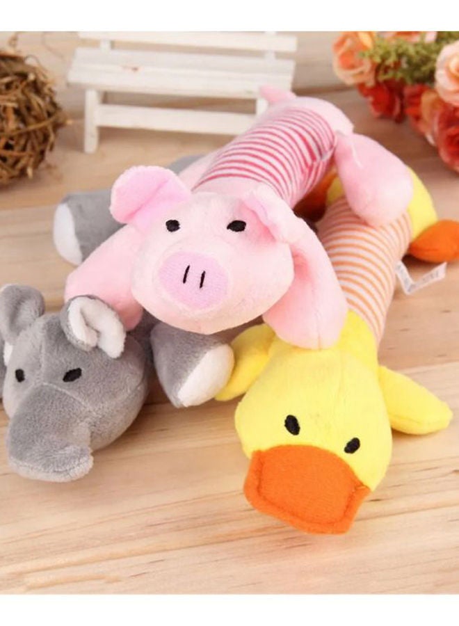 NIBEMINENT Chew Squeaker Squeak Plush Sound Toy Orange/Yellow 250x30x110mm - Image 3