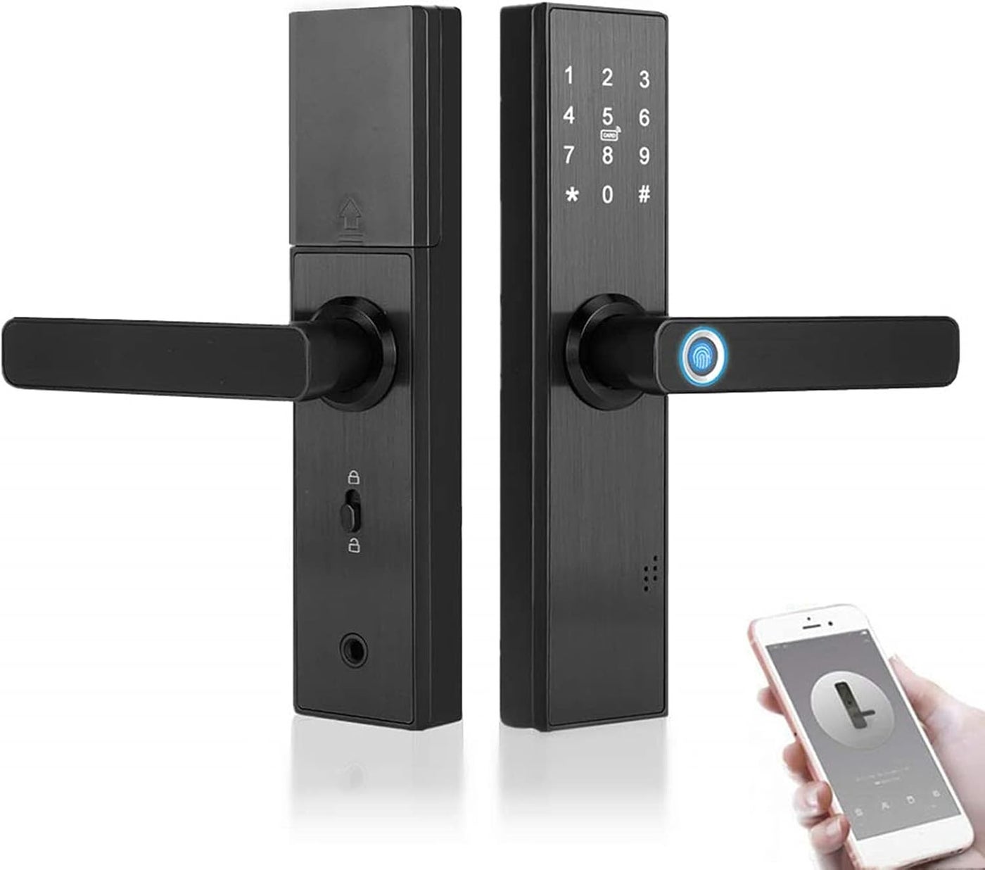 Fingerprint Smart Lock, WiFi Electronic Door Lock, Touchscreen Smart Door Lock with Password | IC Card | Tuya Smart Door Lock with Mechanical Key
