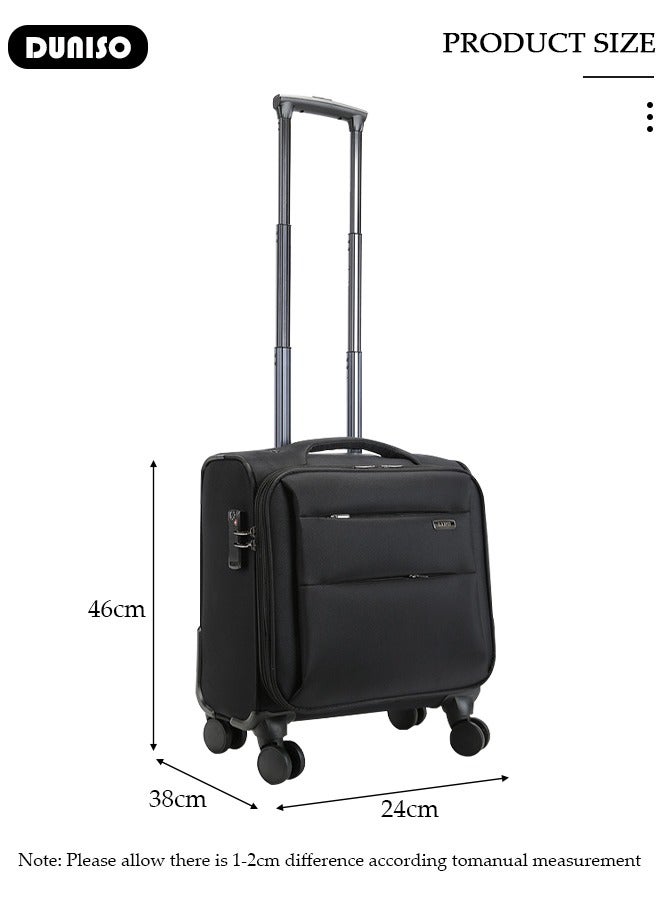 DUNISO 16 Inch Rolling Laptop Bag with 4 Wheels,Small Business Spinner Suitcase with Adjustable Pull Rod ,Carry-On Luggage Lightweight Trolley Luggage Bag for Men and Women Work Travel - Image 4
