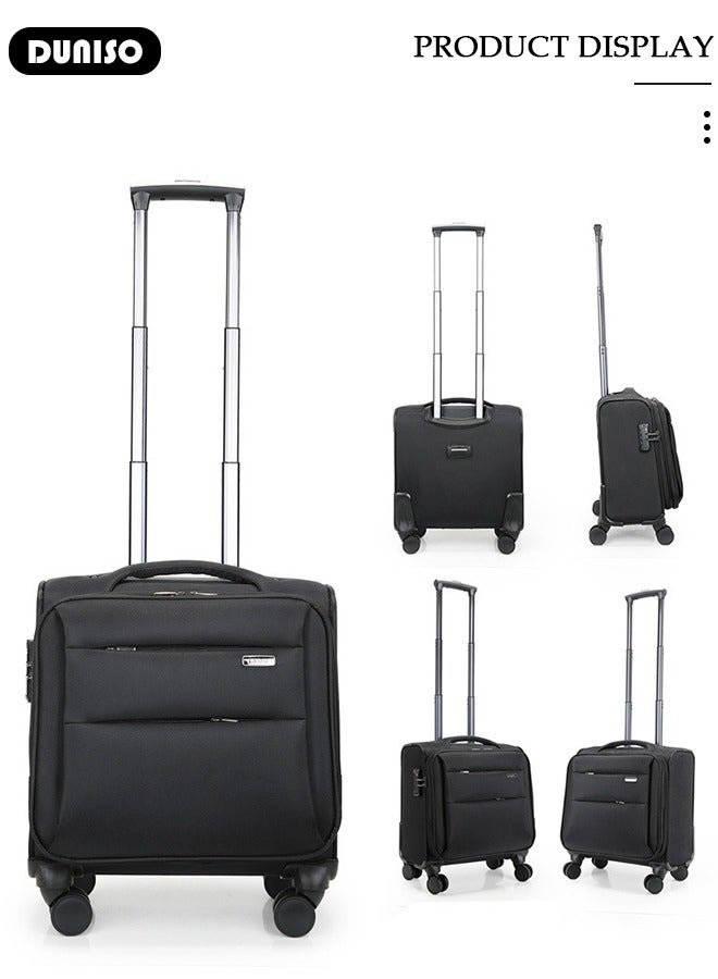 DUNISO 16 Inch Rolling Laptop Bag with 4 Wheels,Small Business Spinner Suitcase with Adjustable Pull Rod ,Carry-On Luggage Lightweight Trolley Luggage Bag for Men and Women Work Travel - Image 3