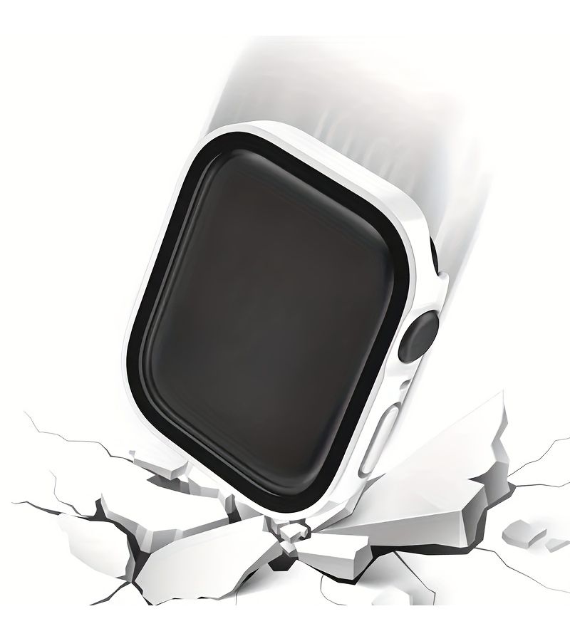 Transparent Ultra Durable PC Hard Case With Tempered Glass Screen Protector For Apple Watch Series 9 8 7 6 5 4 SE 45mm - Image 3