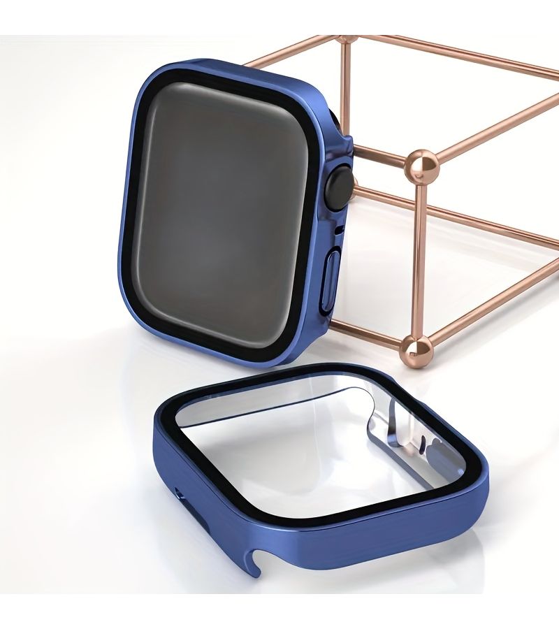 Transparent Ultra Durable PC Hard Case With Tempered Glass Screen Protector For Apple Watch Series 9 8 7 6 5 4 SE 45mm - Image 5