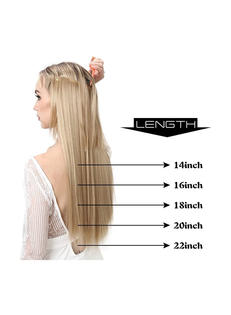 Estelle Hair Extensions Straight Light Brown Short Synthetic Hairpieces 14 Inch 3.2 Oz Secret Wire Headband for Women Heat Resistant Fiber No Clip  - Image 3