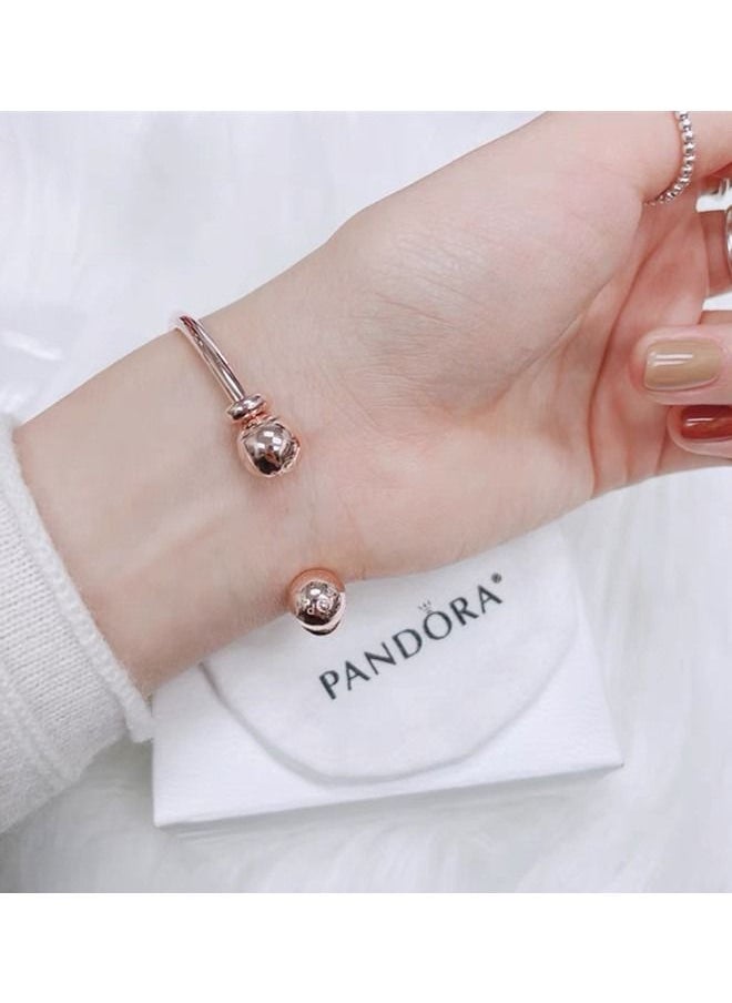Pandora Violet - PANDORA Jewelry Open Bangle Rose Bracelet 586477 - Image 1