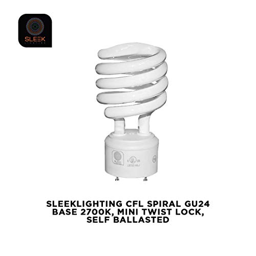 SLEEKLIGHTING - GU24 23Watt 2700K 1600lm 2 Prong Light Bulbs- UL approved-120v 60Hz - Mini Twist Lock Spiral -Self Ballasted CFL Fluorescent Bulbs- 1600lm Warm White 4 Pack (100 Watt Equ) - Image 4