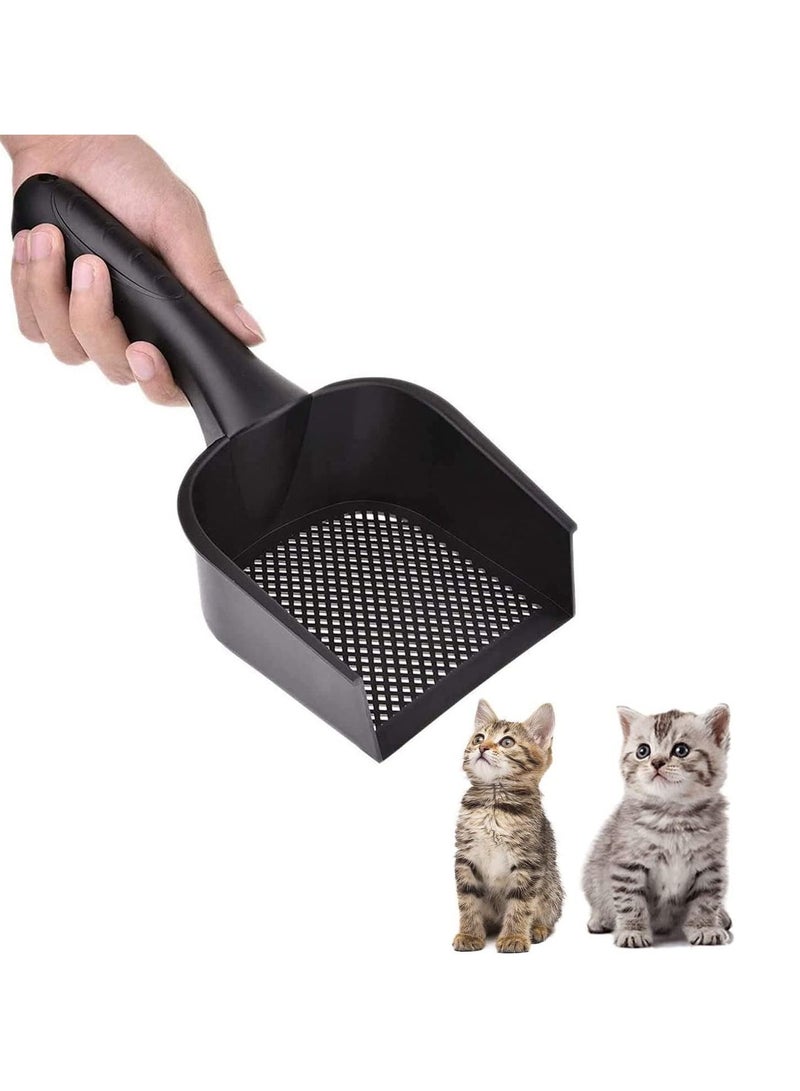 NIBEMINENT Large Metal Litter Scoop, Cat Sifter with Deep Shovel and Ergonomic Long Handle Thicken Non Stick Scoop Small Hole  - Image 1