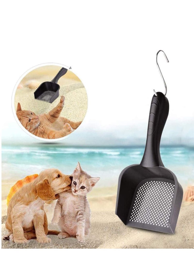 NIBEMINENT Large Metal Litter Scoop, Cat Sifter with Deep Shovel and Ergonomic Long Handle Thicken Non Stick Scoop Small Hole  - Image 2