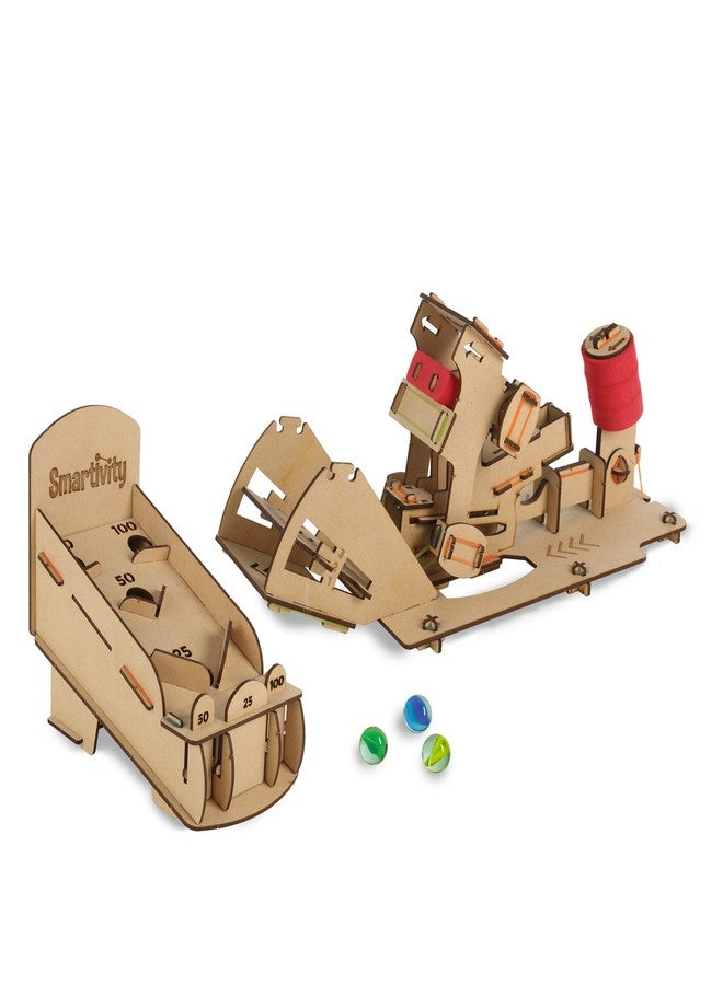 Smartivity Hot Shot Marble 3D Wooden Model Engineering STEM Learning Toy for Kids Ages 6 and Up includes Rubber Bands, Marbles, Engineered Wood Components, Instruction Manual, Learner's Log - Image 2