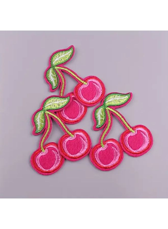 3pcs Cherry Pattern Patches With Hot Melt Adhesive In PE9355CT Color For DIY Sewing And Clothing Repair - Image 3