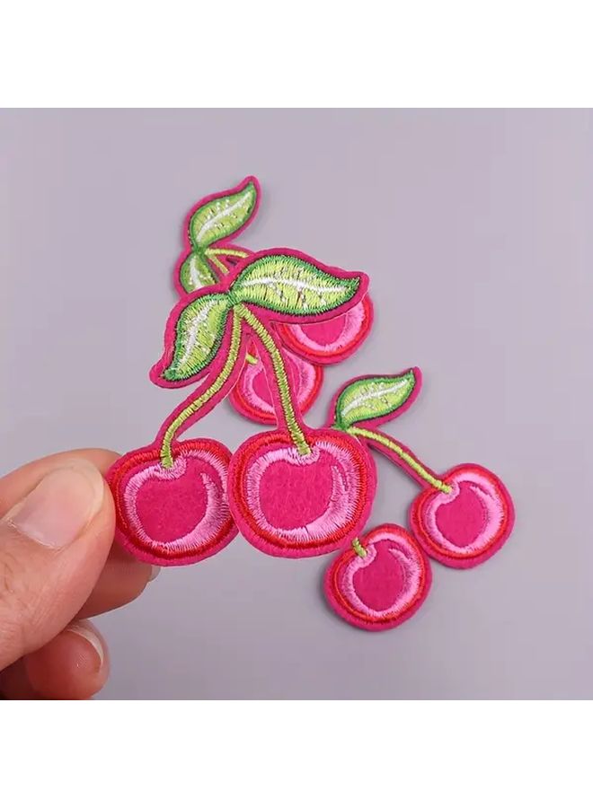 3pcs Cherry Pattern Patches With Hot Melt Adhesive In PE9355CT Color For DIY Sewing And Clothing Repair - Image 4