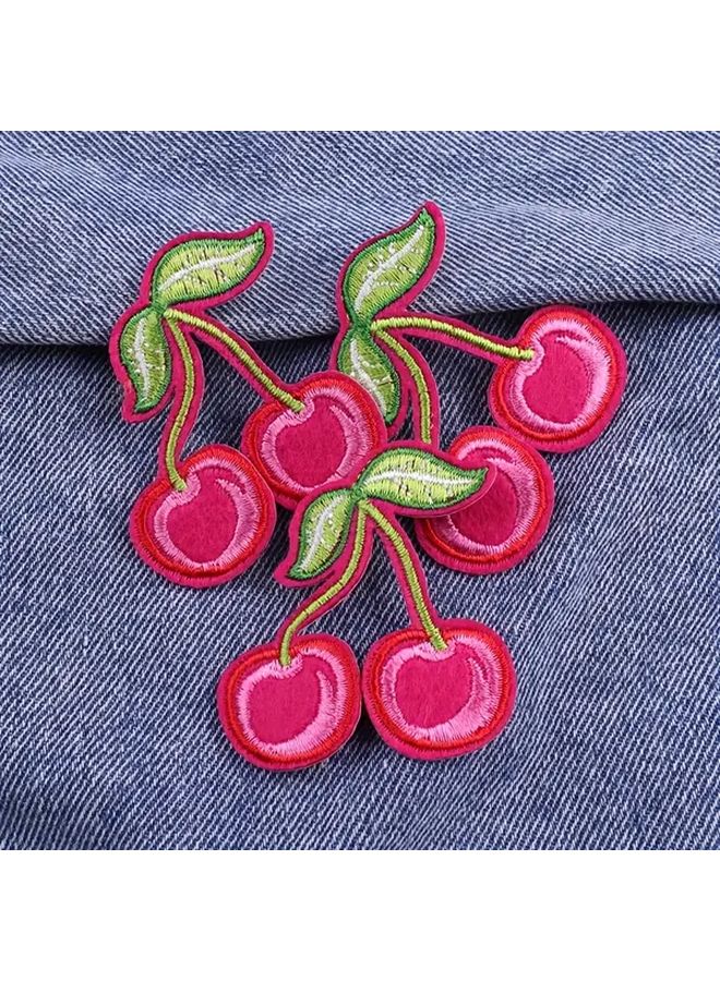 3pcs Cherry Pattern Patches With Hot Melt Adhesive In PE9355CT Color For DIY Sewing And Clothing Repair - Image 2