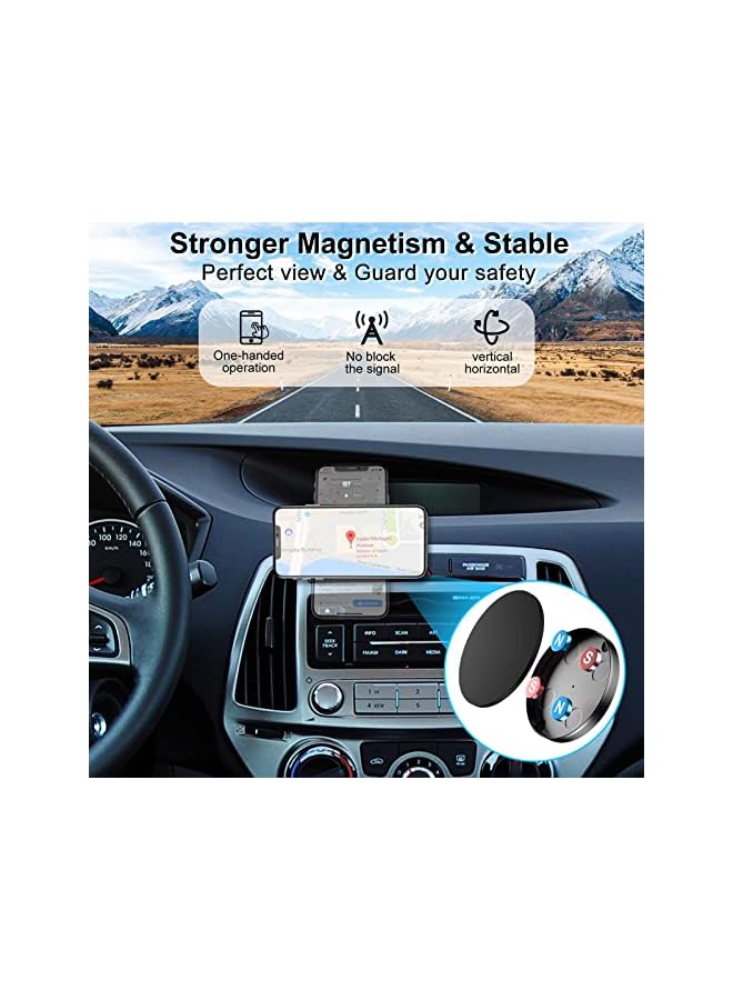 Zaboon Phone Holder, 4 Pack Universal Magnetic Phone Car Mount for Dashboard Magnetic Car Phone Holder with Metal Plates and Adhesive Sticker for iPhone 13/14/Pro/Pro Max Huawei Samsung Smartphones - Image 3