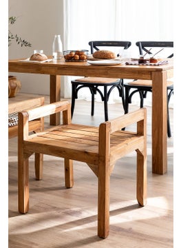 OGNIJA OGNIJA Solid Sheesham Wood Seating Bench with Armrest for Home Living Room Hall Wooden Furniture for Indoor Outdoor Garden Balcony Teak Finish Platform  - Image 4