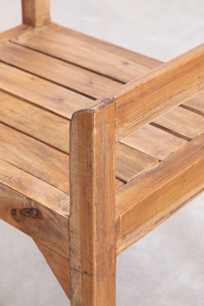 OGNIJA OGNIJA Solid Sheesham Wood Seating Bench with Armrest for Home Living Room Hall Wooden Furniture for Indoor Outdoor Garden Balcony Teak Finish Platform  - Image 5