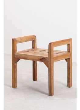 OGNIJA OGNIJA Solid Sheesham Wood Seating Bench with Armrest for Home Living Room Hall Wooden Furniture for Indoor Outdoor Garden Balcony Teak Finish Platform  - Image 1