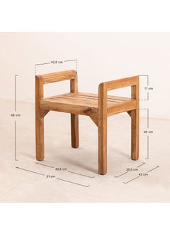 OGNIJA OGNIJA Solid Sheesham Wood Seating Bench with Armrest for Home Living Room Hall Wooden Furniture for Indoor Outdoor Garden Balcony Teak Finish Platform  - Image 3