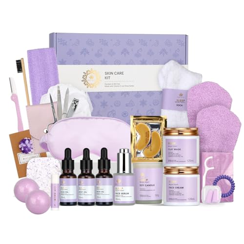 RA ROSA ACCA Facial Skin Care Set  Spa Kit  Mothers Day Gift Ideas Selfcare Relaxation Gifts Skin Care Collection with Essential Oils Hyaluronic Acid Vitamin E Lavender