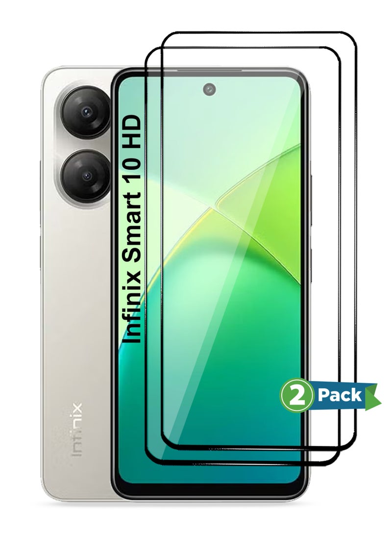 Infinix Smart 10 HD Screen Protector 2 Pack - Premium Full Screen Tempered Glass For Infinix Smart 10 HD, High Transparency, Delicate Touch, Anti-Explosion, Smooth Arc Edges, Easy Installation - Image 1