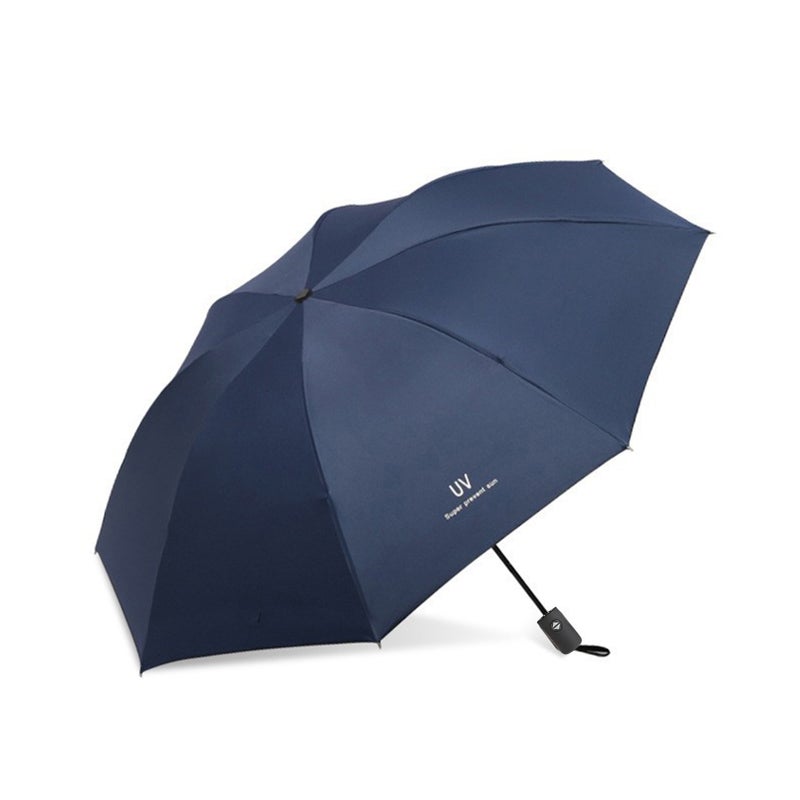 Automatic Umbrella for Men Women Dual-use Foldable Rain Sun Umbrella with Black Coating for Sun Protection UV Protection Reinforced Umbrella Frame 97cm Diameter - Image 1