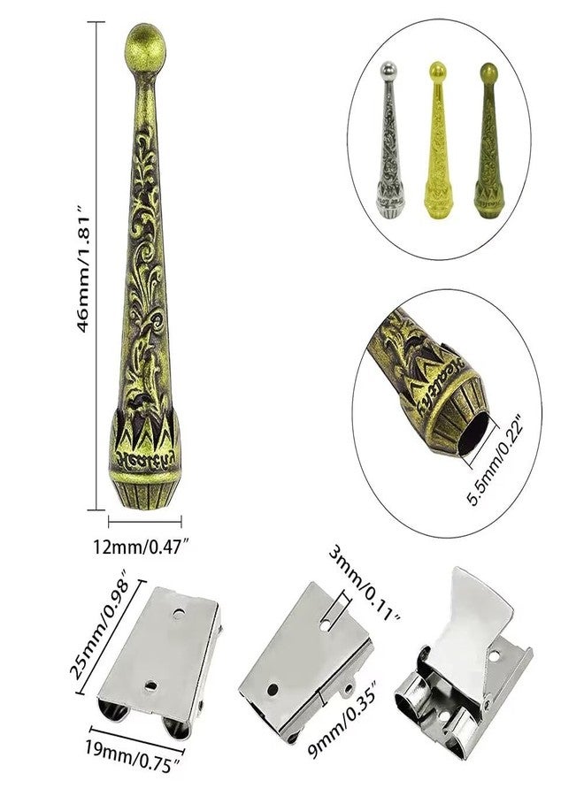 Moranse Bolo tie Clasp accessories With Two Pendants,Leather Rope And Metal Slide Clip Buckle (4pcs) - Image 3